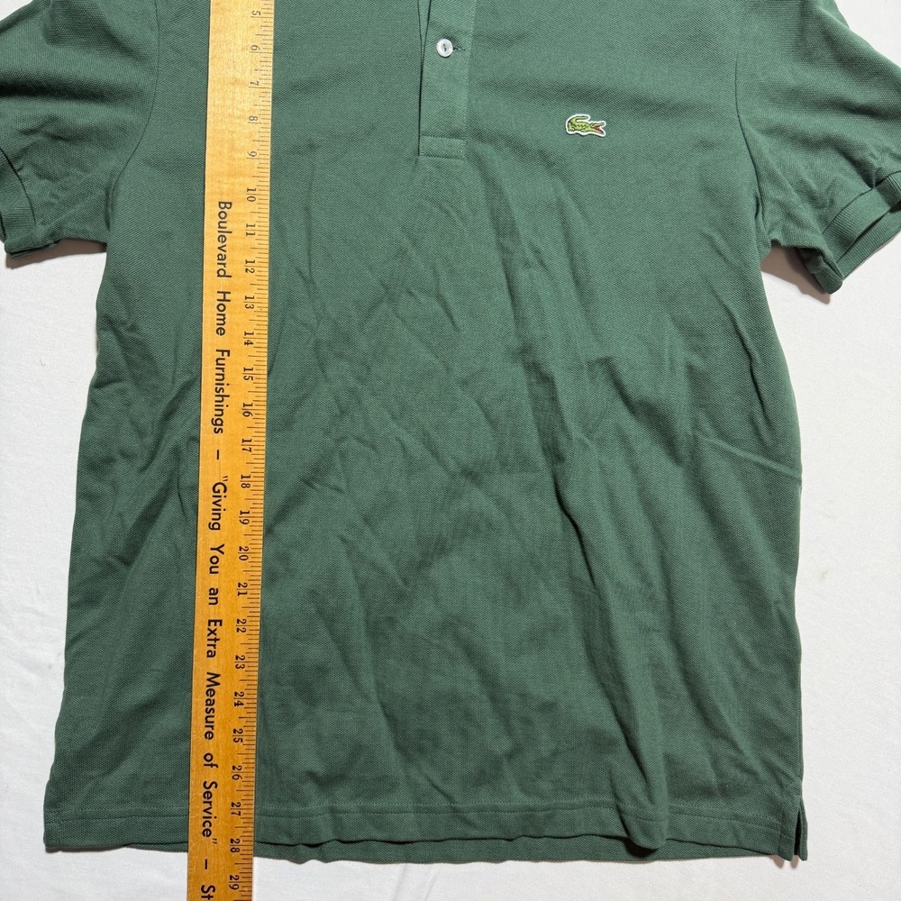 Lacoste Slim Fit Polo Shirt Mens XL Green Pique Cotton Short Sleeve Logo FR 6 - Picture 2 of 10